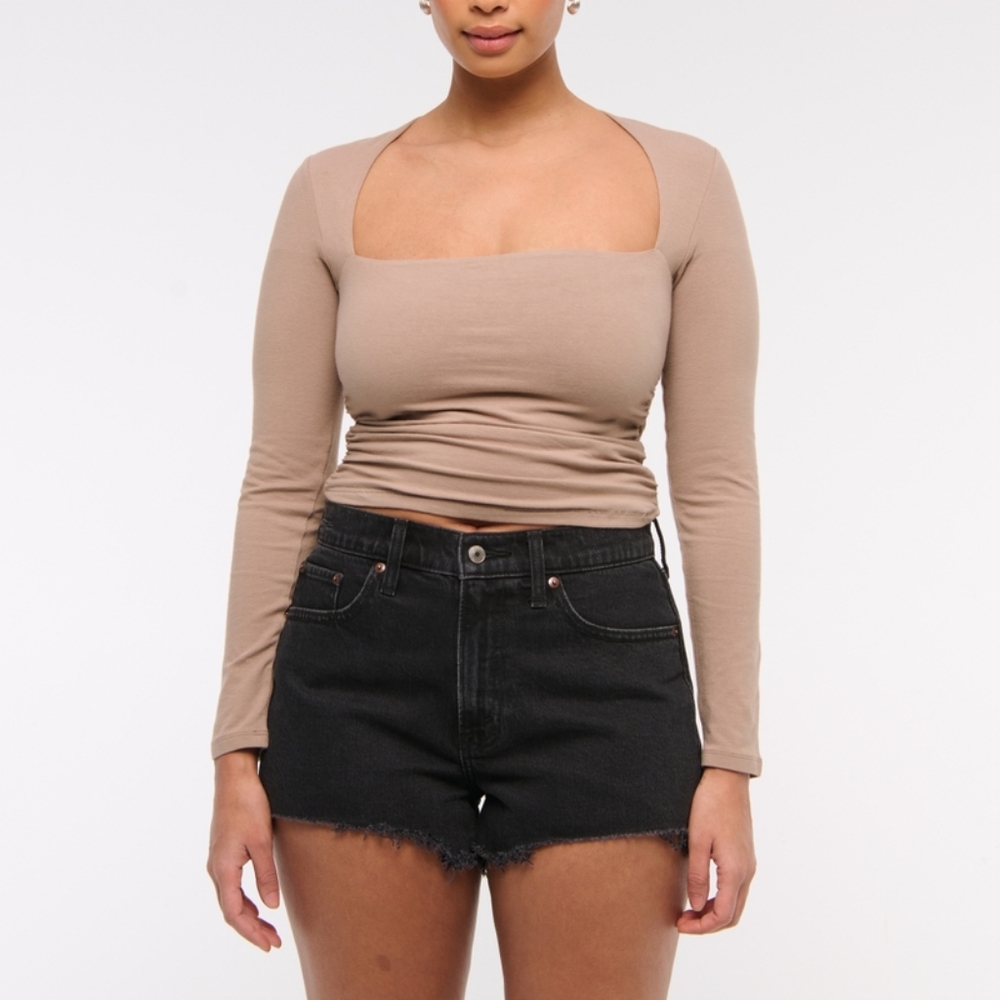 Abercrombie & Fitch‎ Black The Mom Short High Rise Size 22